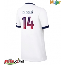 Camiseta Paris Saint-Germain Desire Doue #14 Visitante Equipación para mujer 2026-27 manga corta